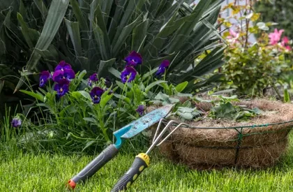 Commercial & Contract Gardening Services perth Commercial & Contract Gardening Services Perth – Professional garden maintenance tools and fresh green lawn with vibrant flowers.